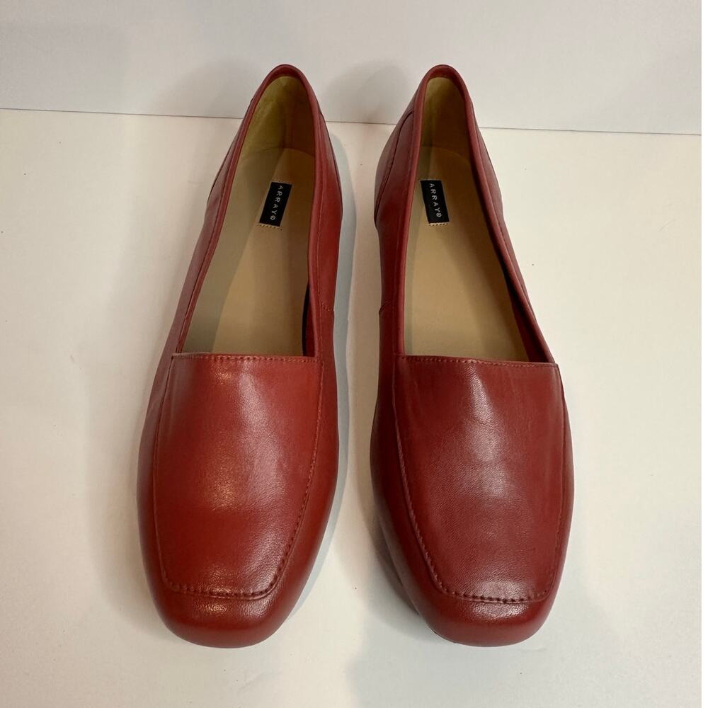 Array Freedom Square Toe Leather Loafers Women’s 9W Red Comfort Classic Shoes - Picture 3 of 10